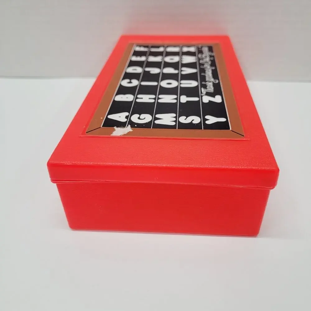 Vtg 80s Chef Boyardee Advertisement Neon Orange Plastic Crayon Pencil Box Case